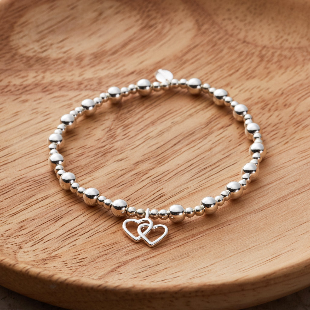 Silver Plated Sister Quote Stretch Bracelet with Gift Box