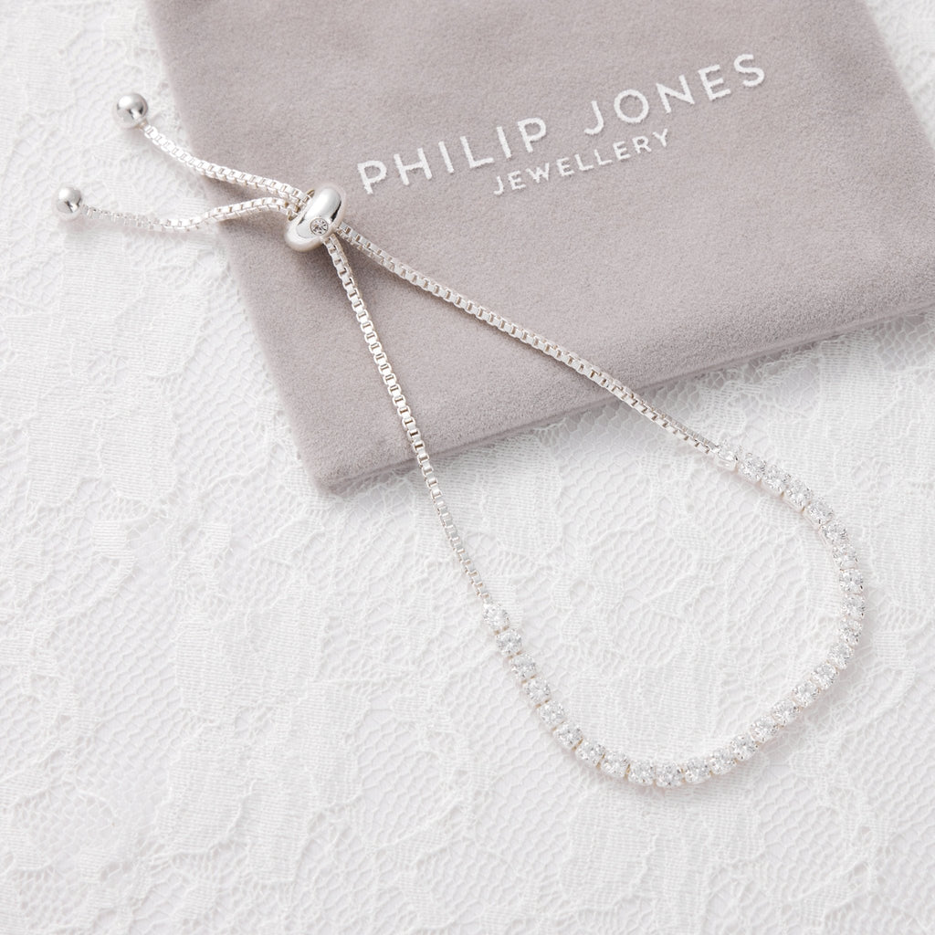 Silver Plated I Couldn't Say I Do Without You Solitaire Bridal Bracelet Created with Zircondia® Crystals
