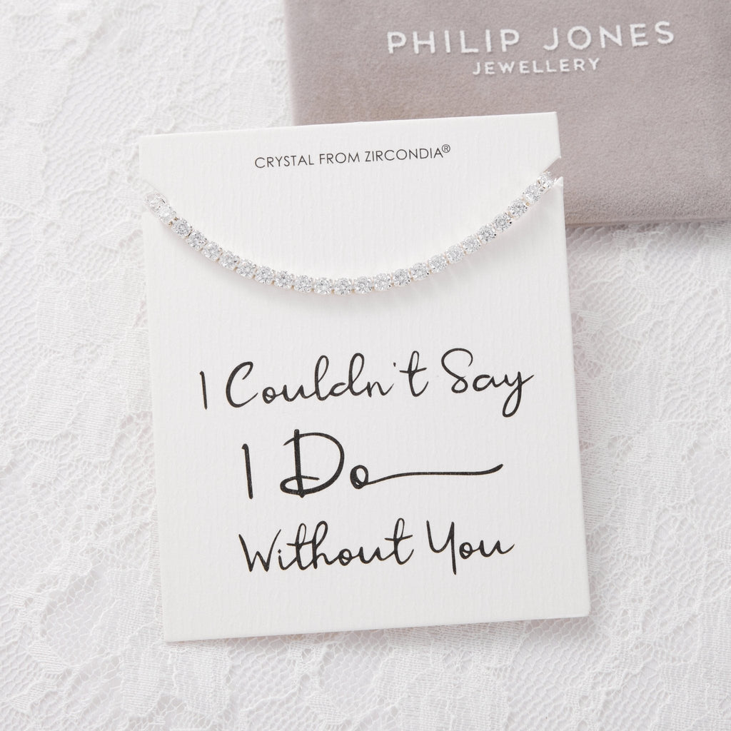 Silver Plated I Couldn't Say I Do Without You Solitaire Bridal Bracelet Created with Zircondia® Crystals