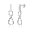 Silver Plated Infinity Drop Earrings Created with Zircondia® Crystals
