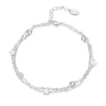 Silver Plated Layered Star Anklet Created with Zircondia® Crystals