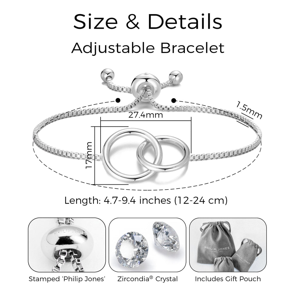 Silver Plated Link Friendship Slider Bracelet Created with Zircondia® Crystals