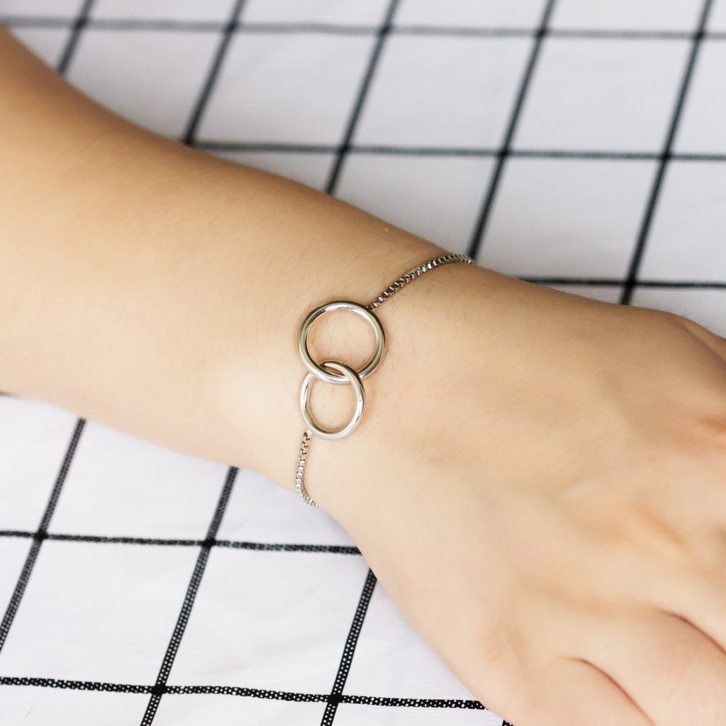 Silver Plated Link Friendship Slider Bracelet Created with Zircondia® Crystals