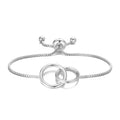 Silver Plated Link Friendship Slider Bracelet Created with Zircondia® Crystals