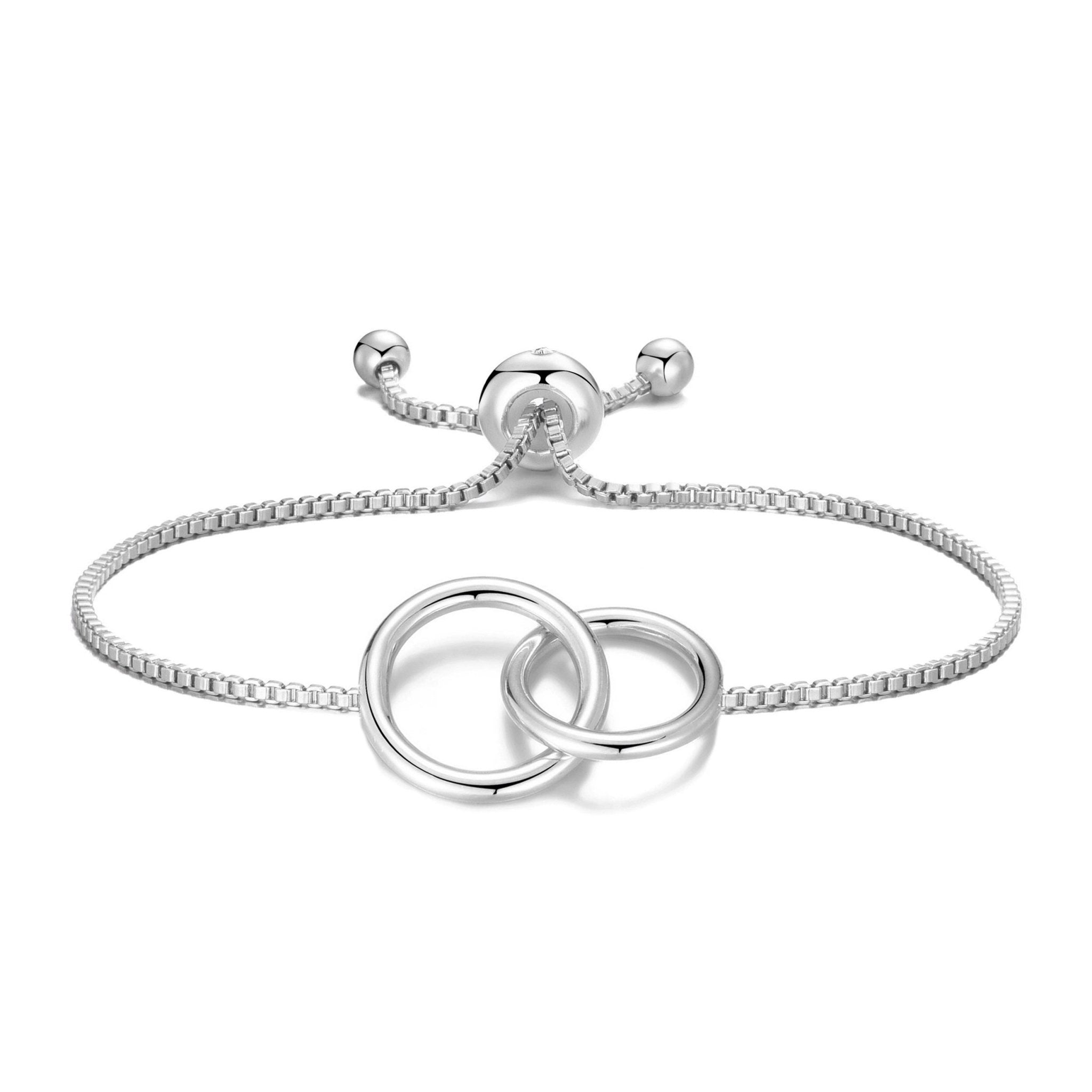 Silver Plated Link Friendship Slider Bracelet Created with Zircondia® Crystals
