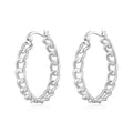 Silver Plated Link Hoop Earrings