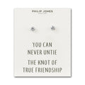 Silver Plated Love Knot Earrings with Quote Card