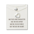 Silver Plated Mother and Daughter Necklace Set with Quote Card