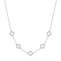 Silver Plated Multi Clover Necklace Created with Zircondia® Crystals