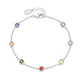 Silver Plated Multi Coloured Crystal Bracelet Created with Zircondia® Crystals
