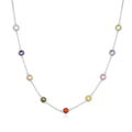 Silver Plated Multi Coloured Crystal Necklace Created with Zircondia® Crystals