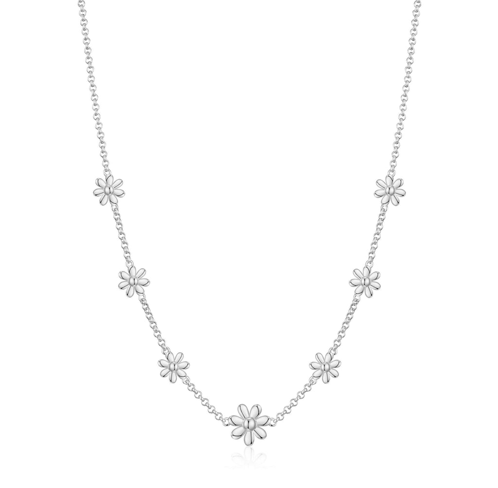 Silver Plated Multi Daisy Necklace
