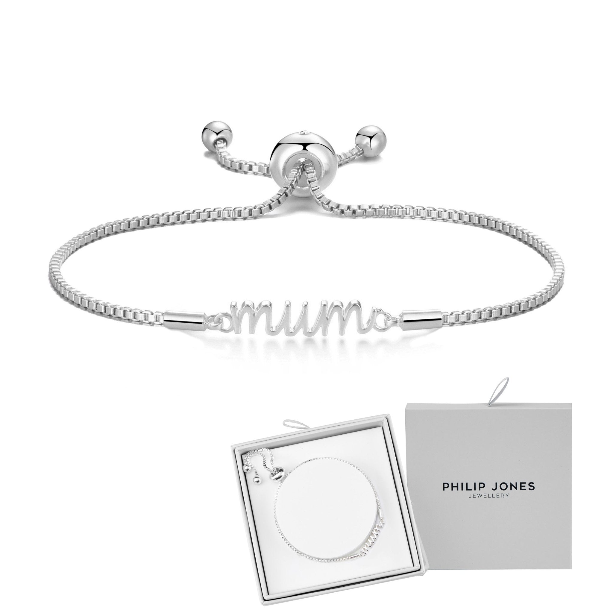 Silver Plated Mum Bracelet Created with Zircondia® Crystals with Gift Box