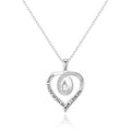 Silver Plated Mum I Love You Quote Necklace Created with Zircondia® Crystals