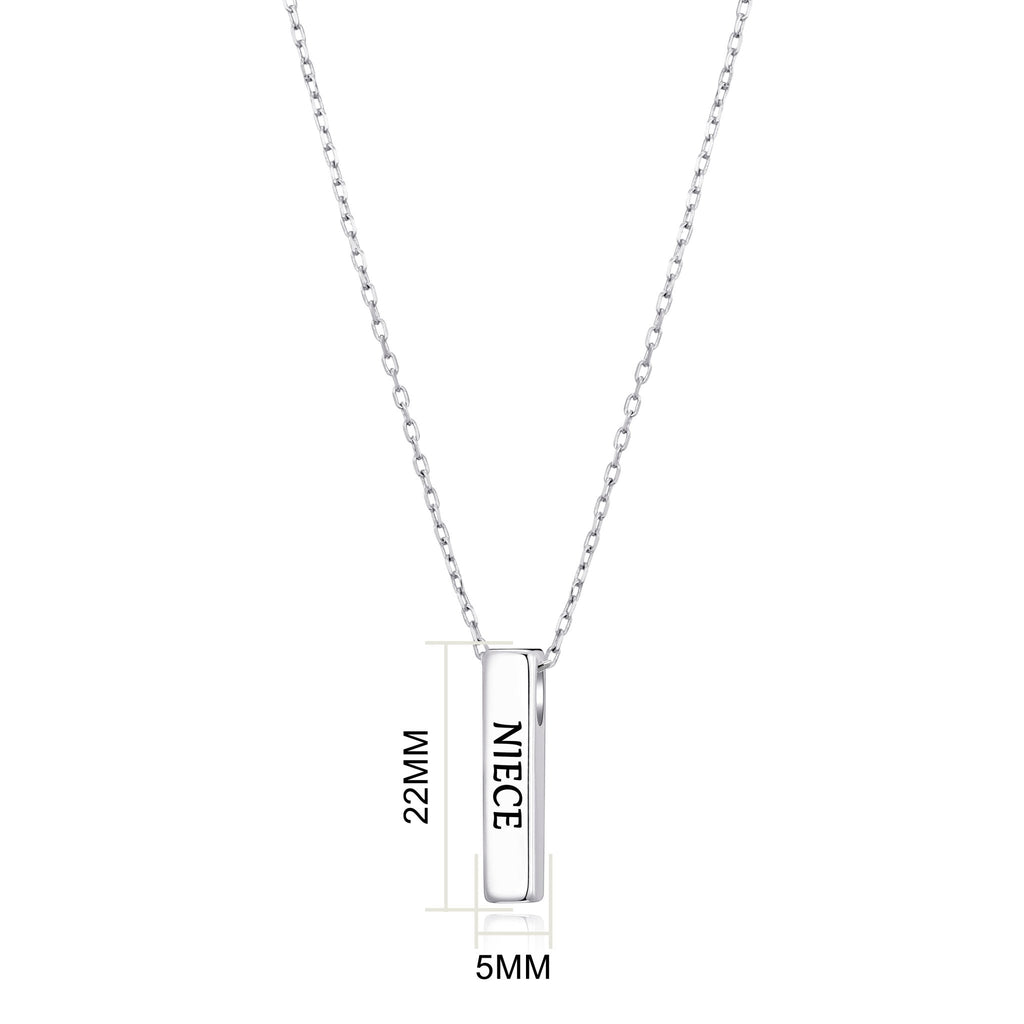 Silver Plated Niece Bar Necklace