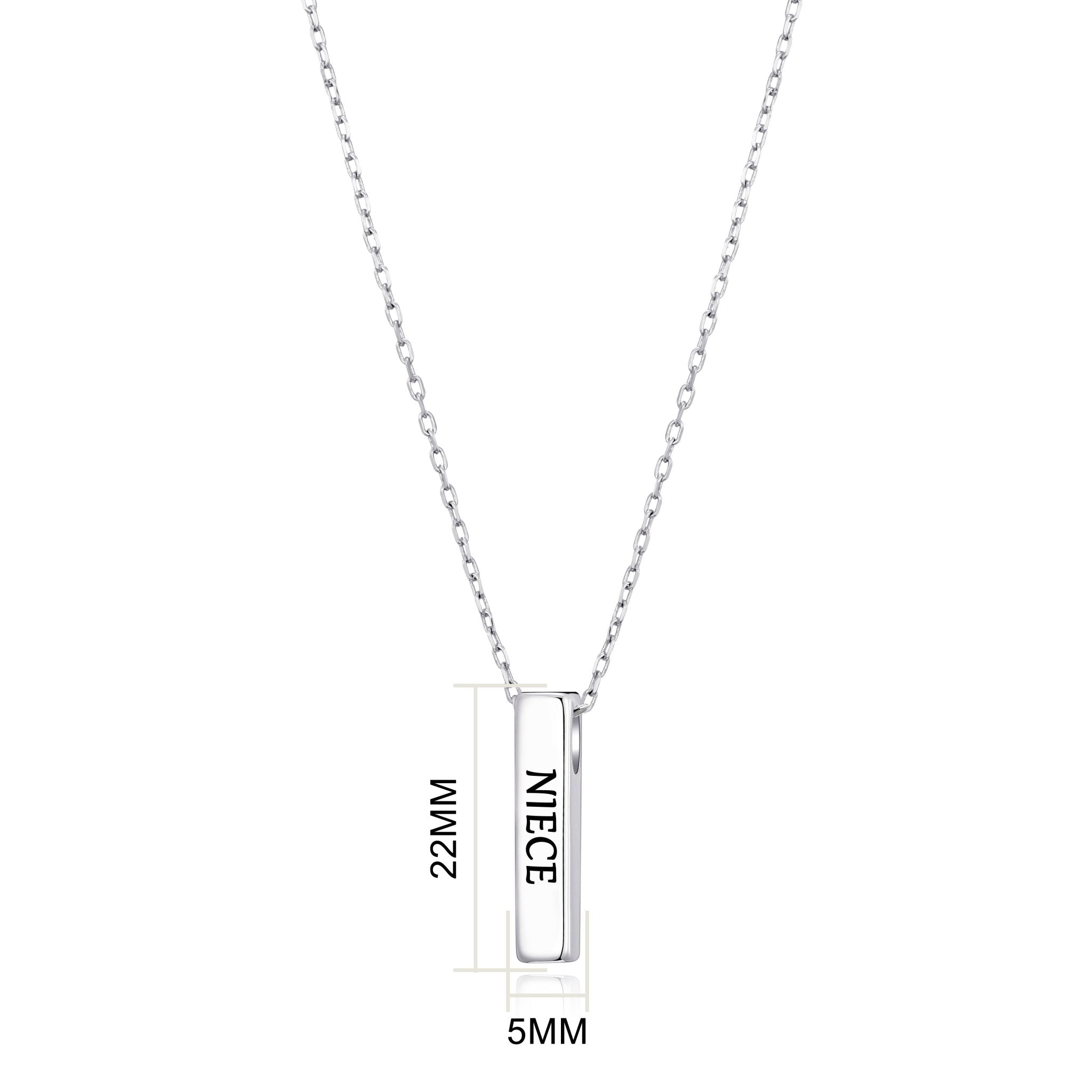 Silver Plated Niece Bar Necklace