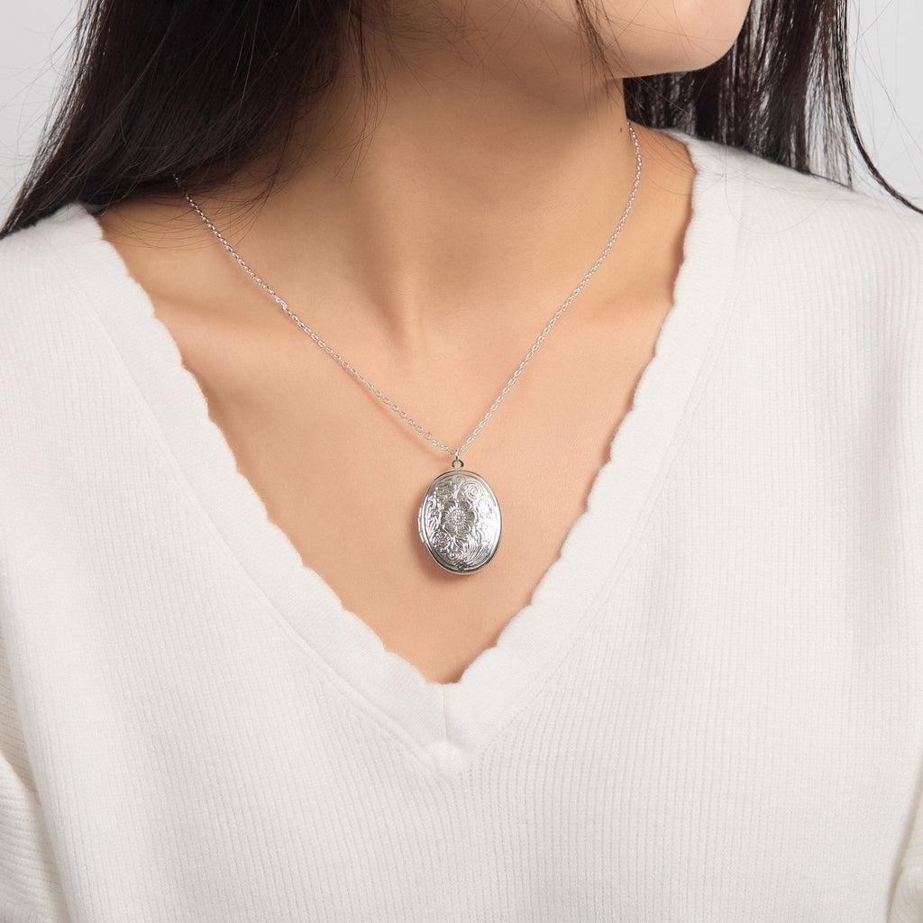 Silver Plated Oval Locket
