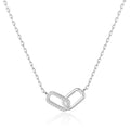 Silver Plated Paperclip Link Necklace Created with Zircondia® Crystals