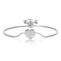 Silver Plated Pave Heart Friendship Slider Bracelet Created with Zircondia® Crystals