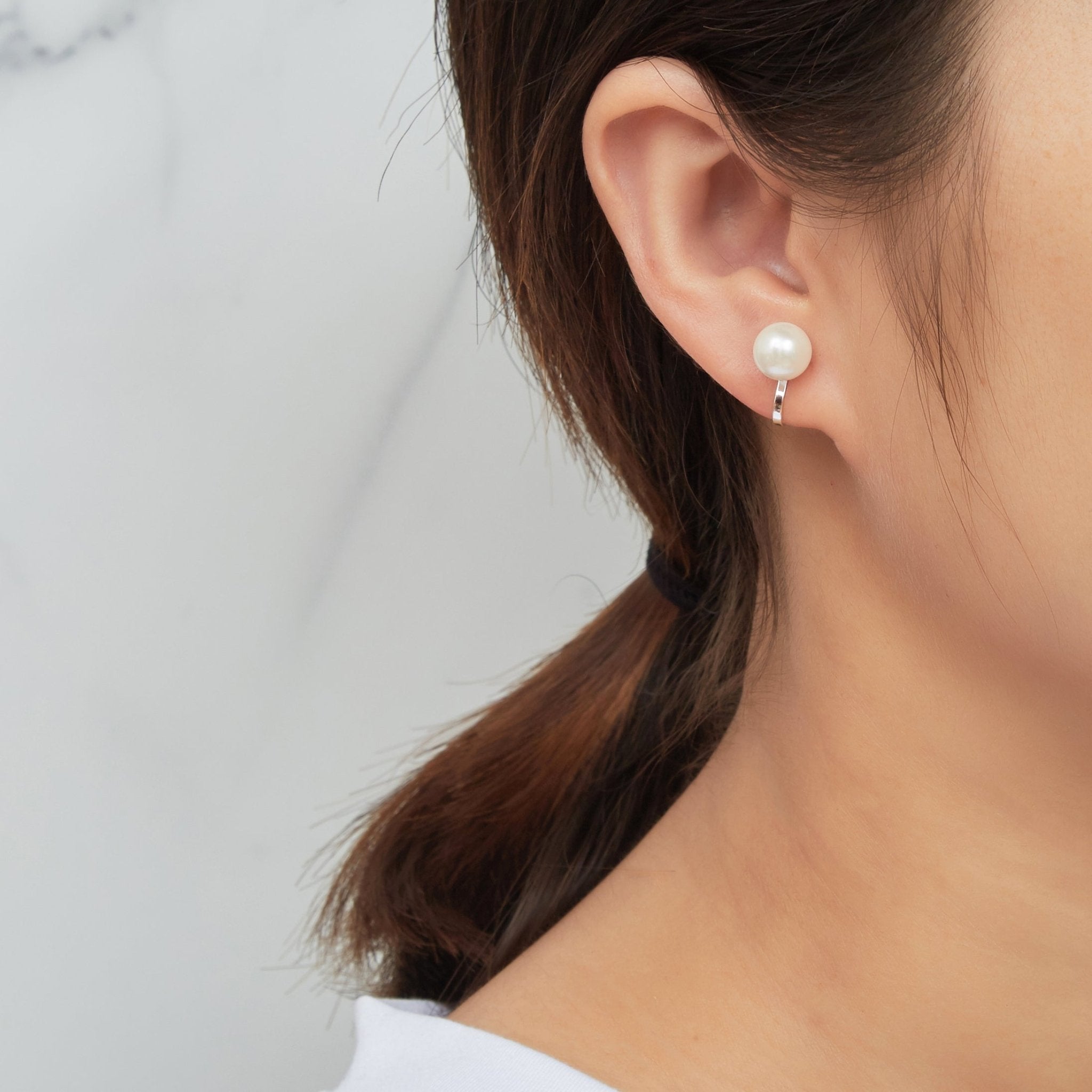 Silver Plated Pearl Clip On Earrings