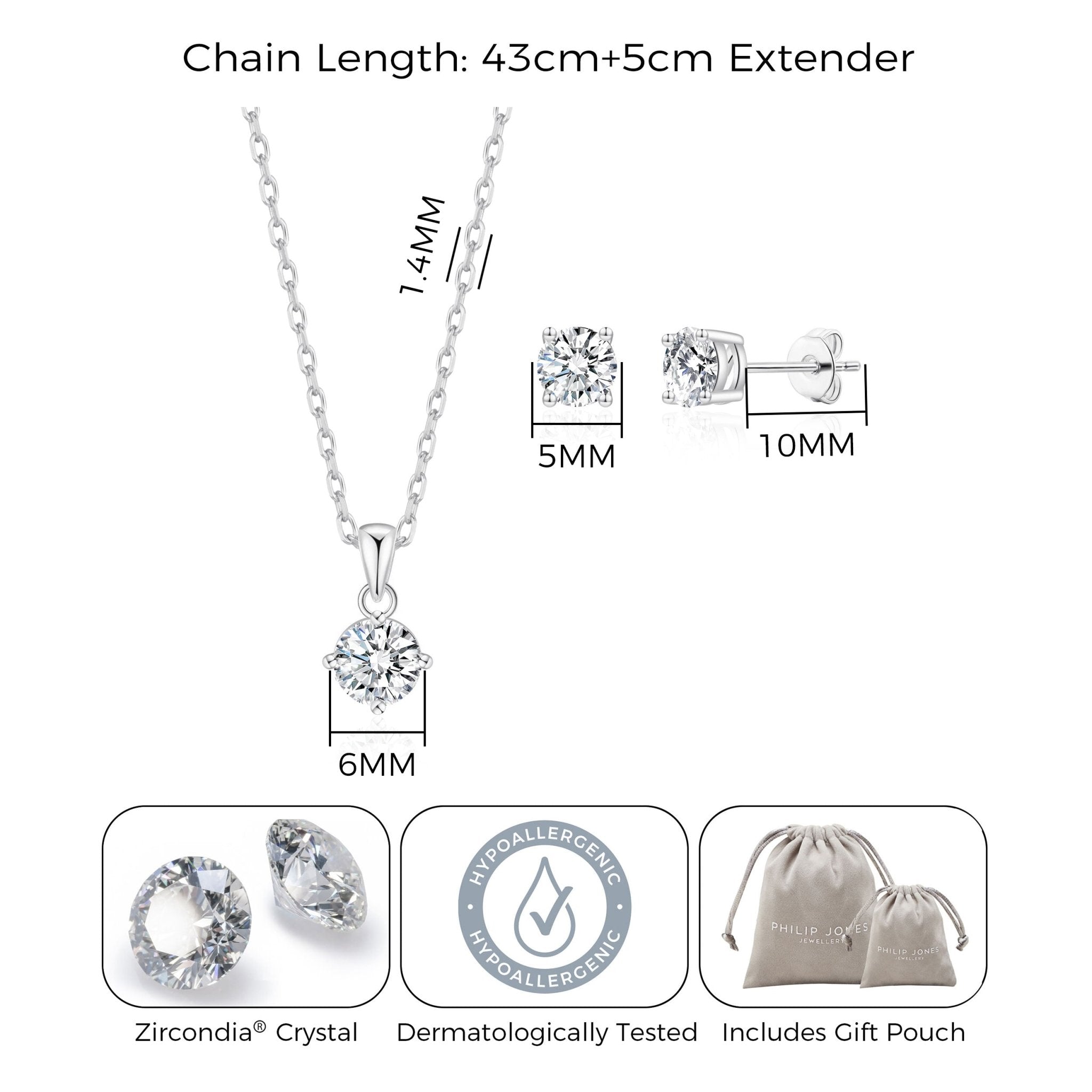 Silver Plated Friendship Slider Set Created with Zircondia® Crystals
