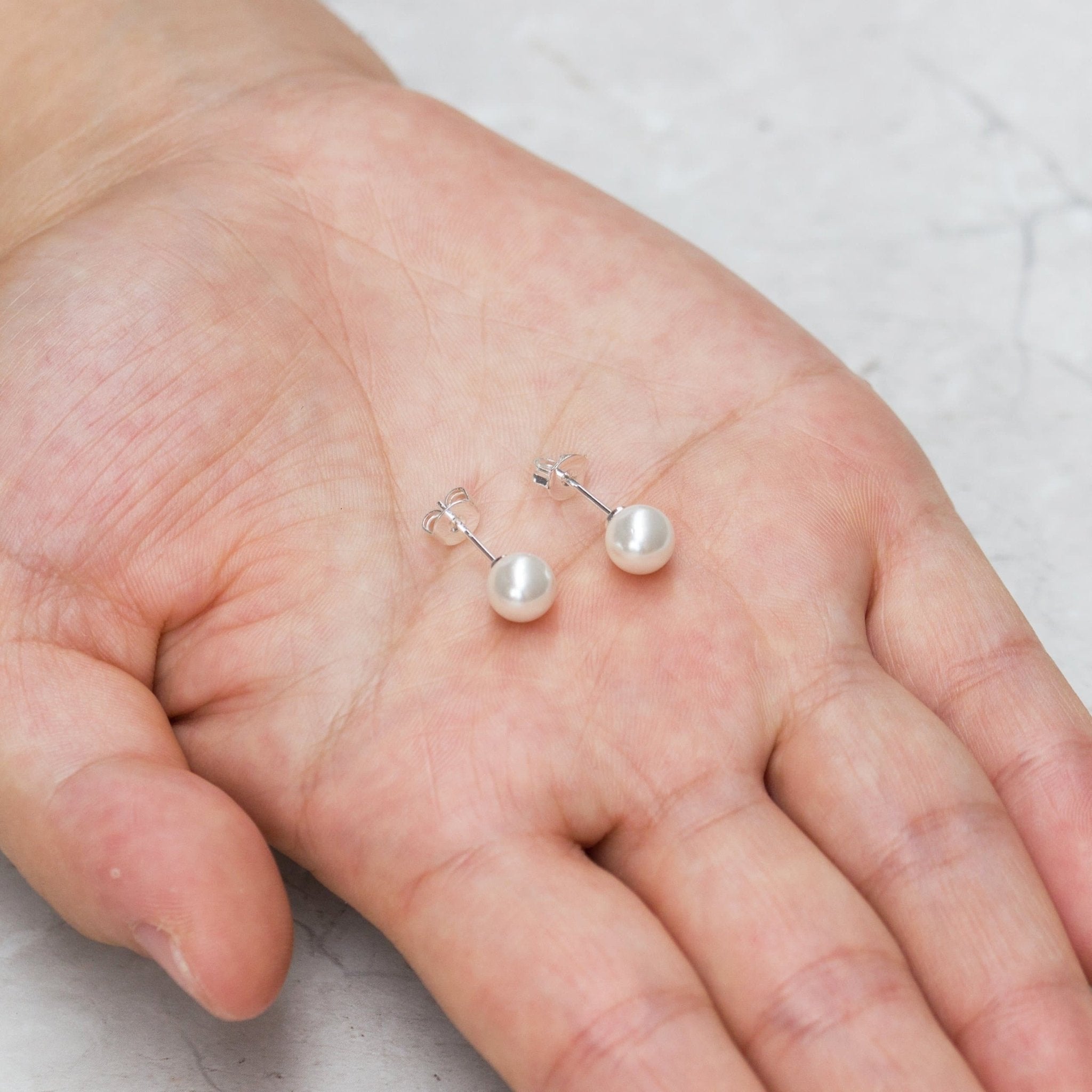 Silver Plated Shell Pearl Earrings