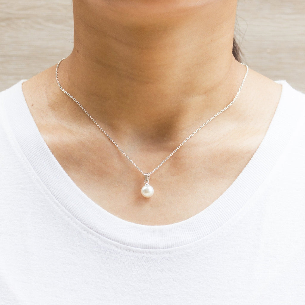 Silver Plated Shell Pearl Necklace