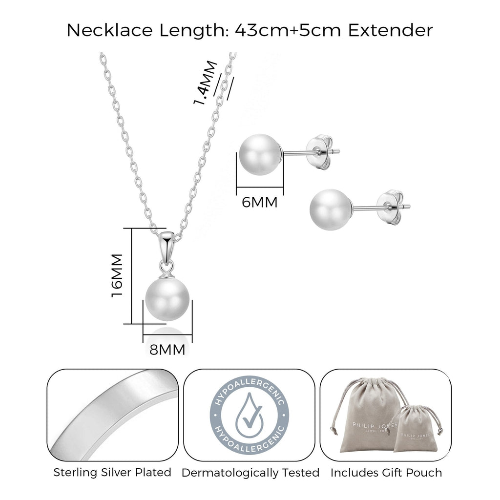 Silver Plated Shell Pearl Set