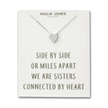Silver Plated Sister Heart Necklace with Quote Card