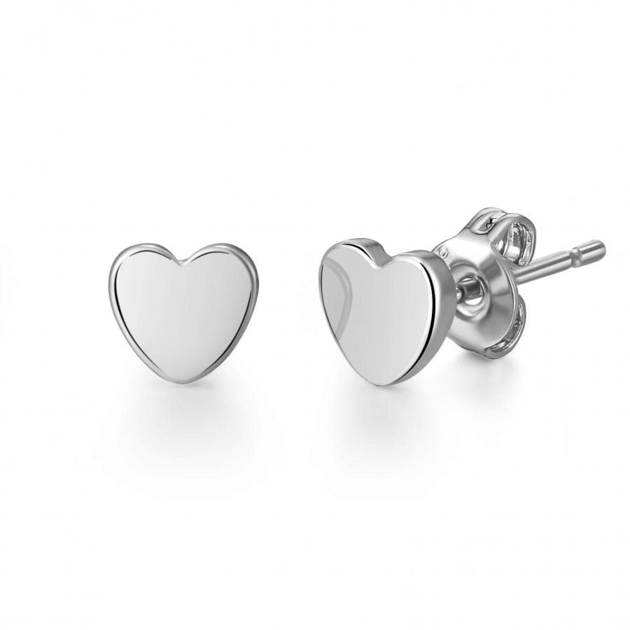 Silver Plated Sister Heart Stud Earrings with Quote Card