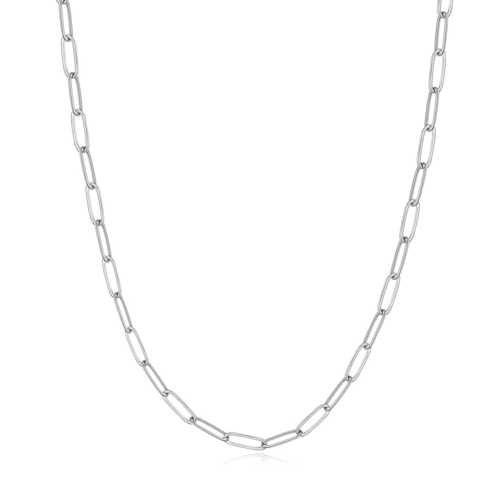 Silver Plated Small Link Paperclip Necklace