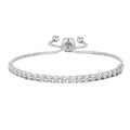 Silver Plated Solitaire Friendship Slider Bracelet Created with Zircondia® Crystals