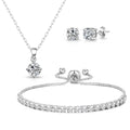 Silver Plated Solitaire Friendship Slider Set Created with Zircondia® Crystals