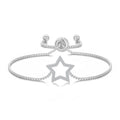 Silver Plated Star Friendship Slider Bracelet Created with Zircondia® Crystals