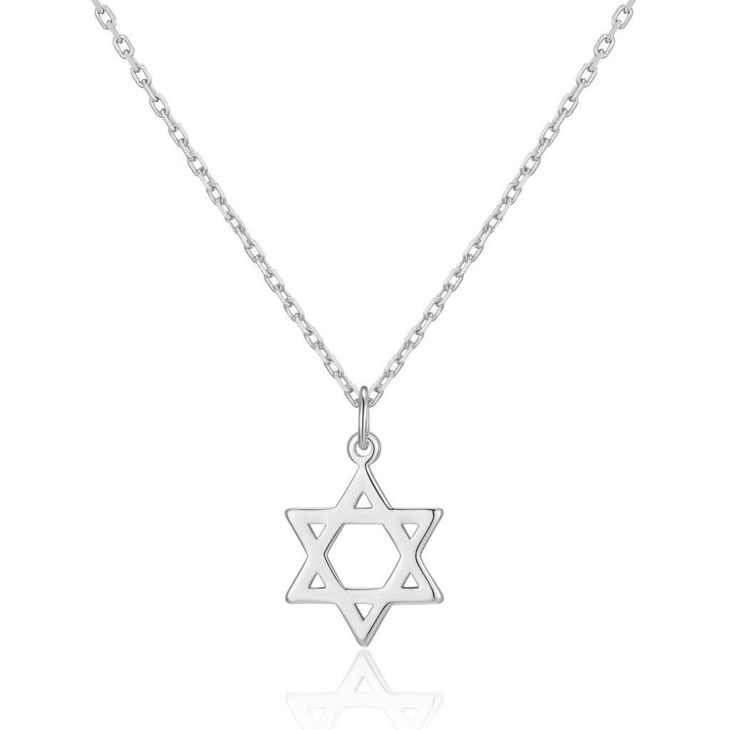 Silver Plated Star of David Necklace