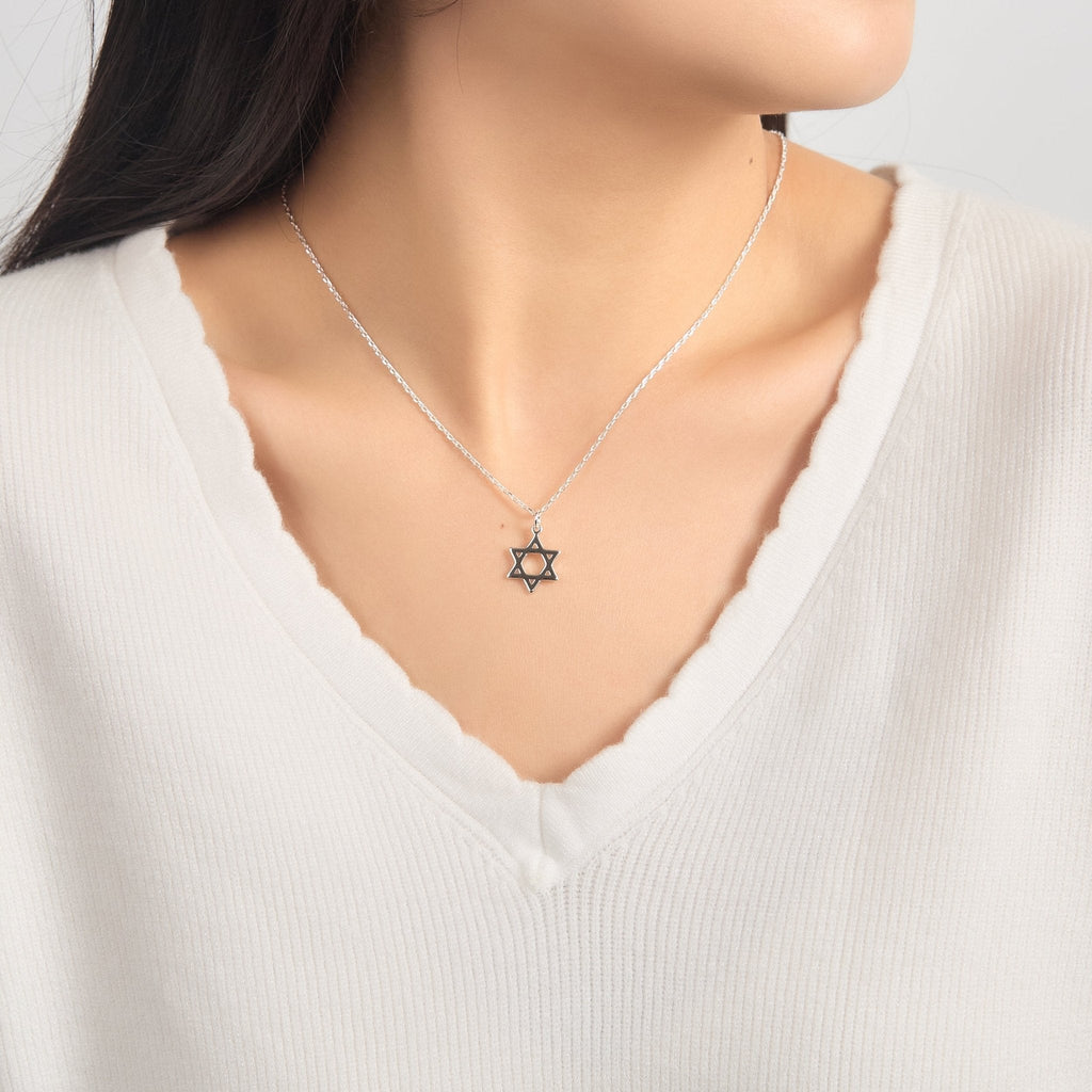 Silver Plated Star of David Necklace