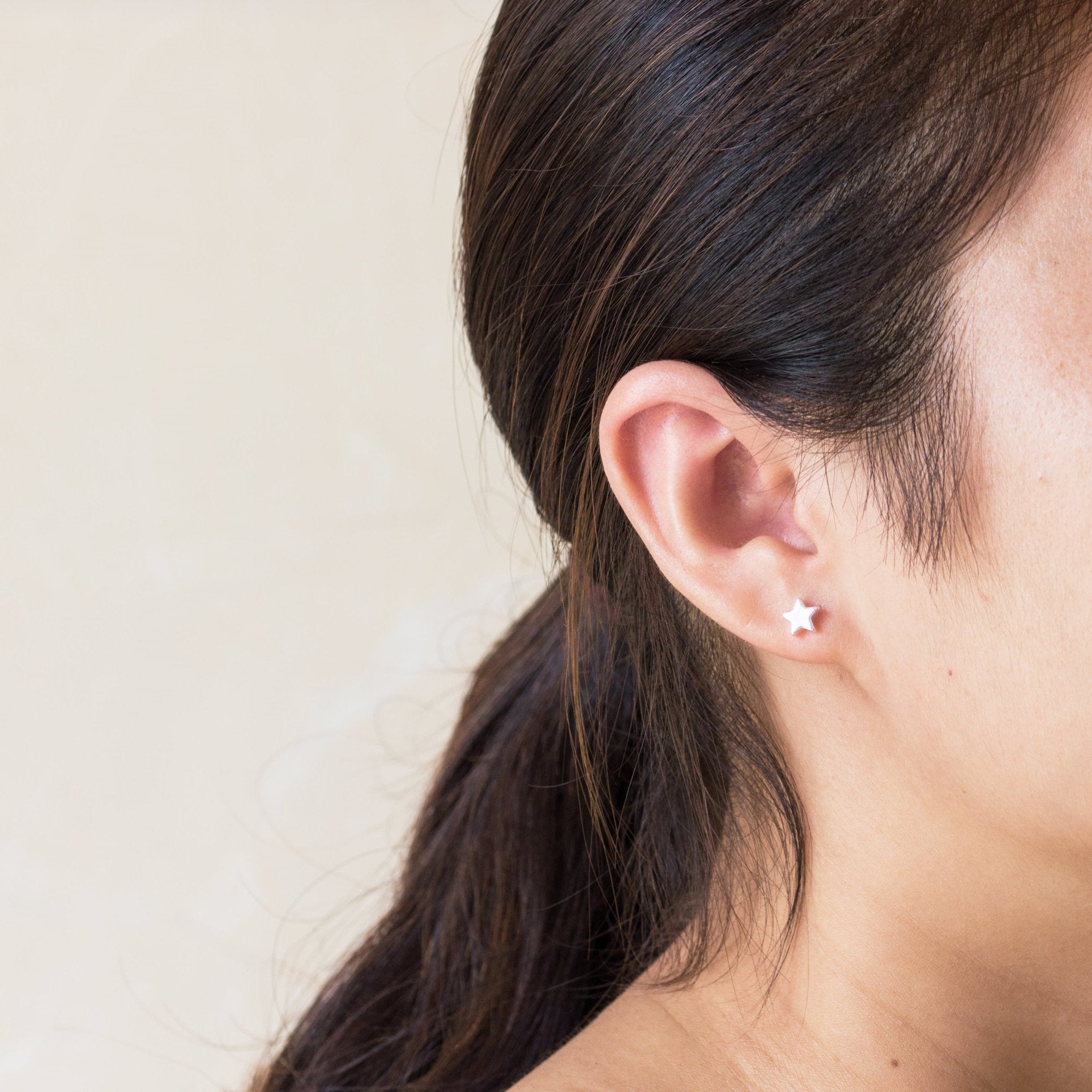 Silver Plated Star Stud Earrings