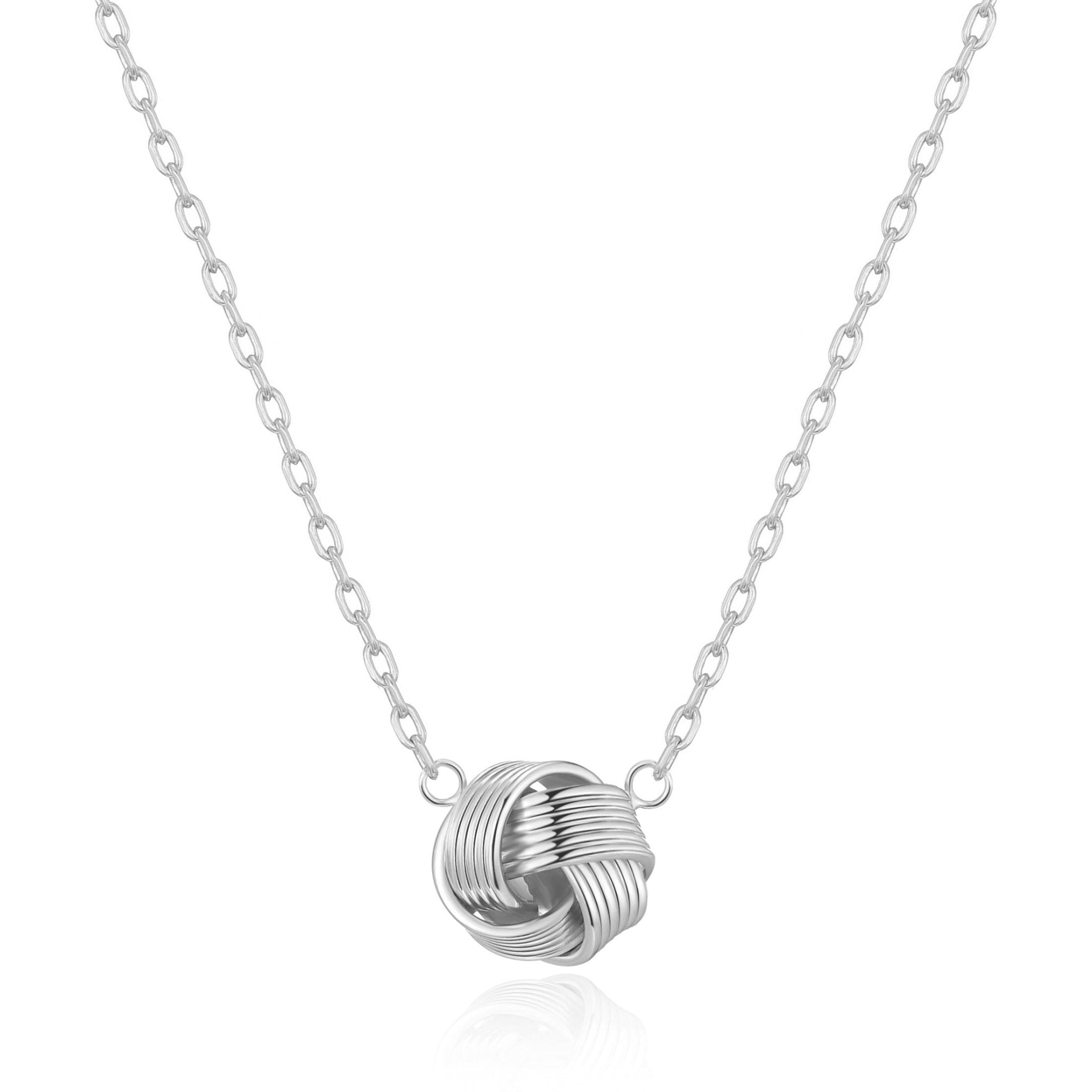 Silver Plated Love Knot Necklace with Quote Card