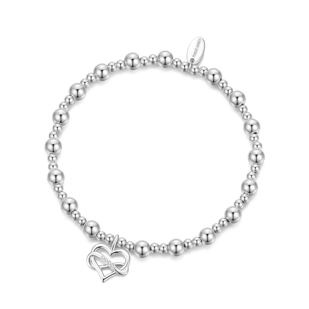 Silver Plated True Friendship Quote Stretch Bracelet with Gift Box