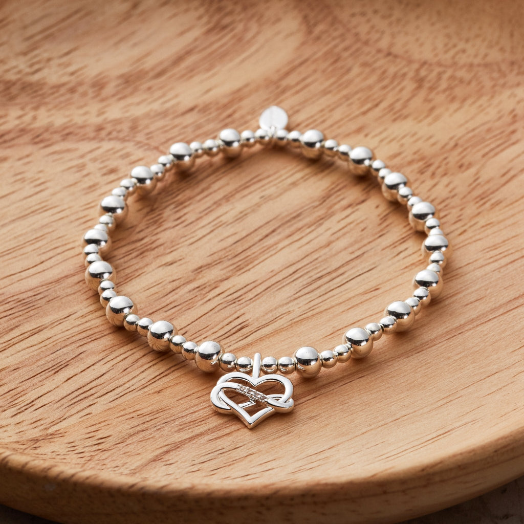 Silver Plated True Friendship Quote Stretch Bracelet with Gift Box