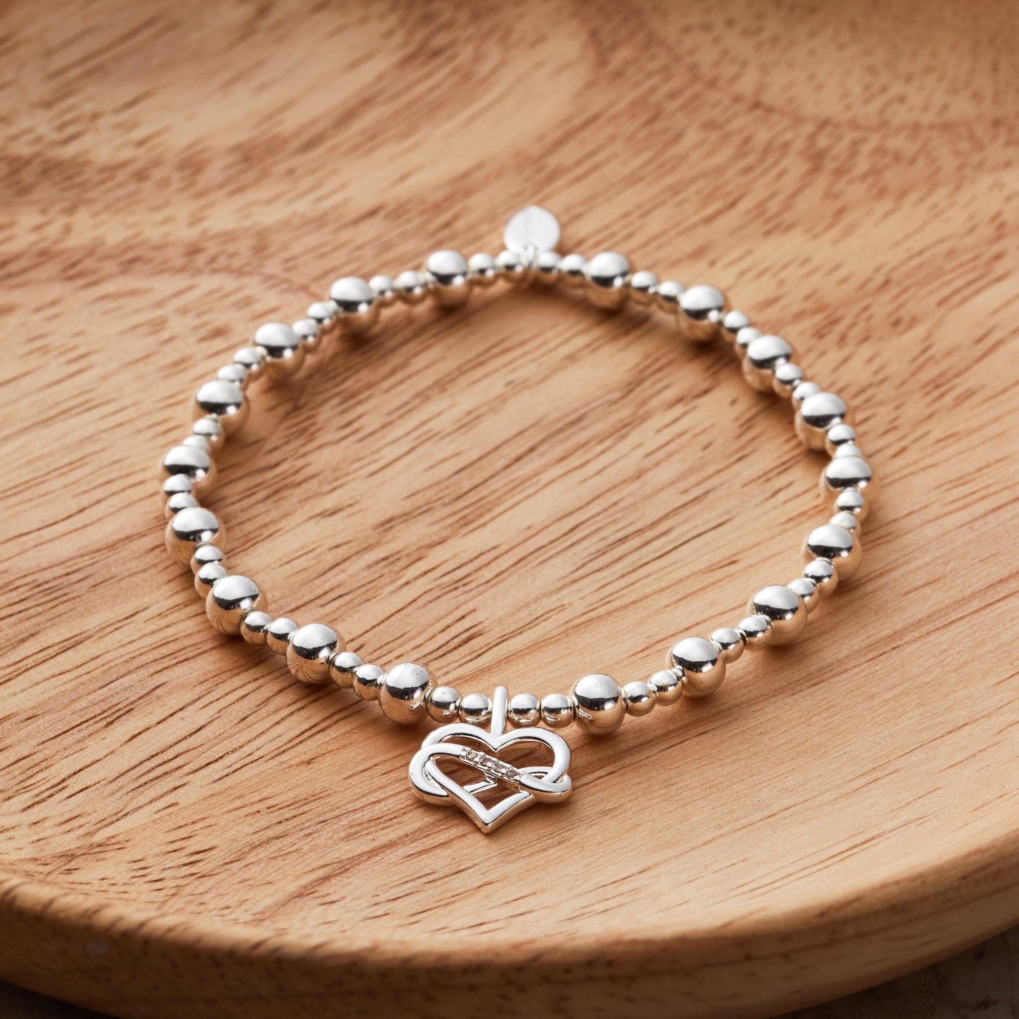 Silver Plated True Friendship Quote Stretch Bracelet with Gift Box