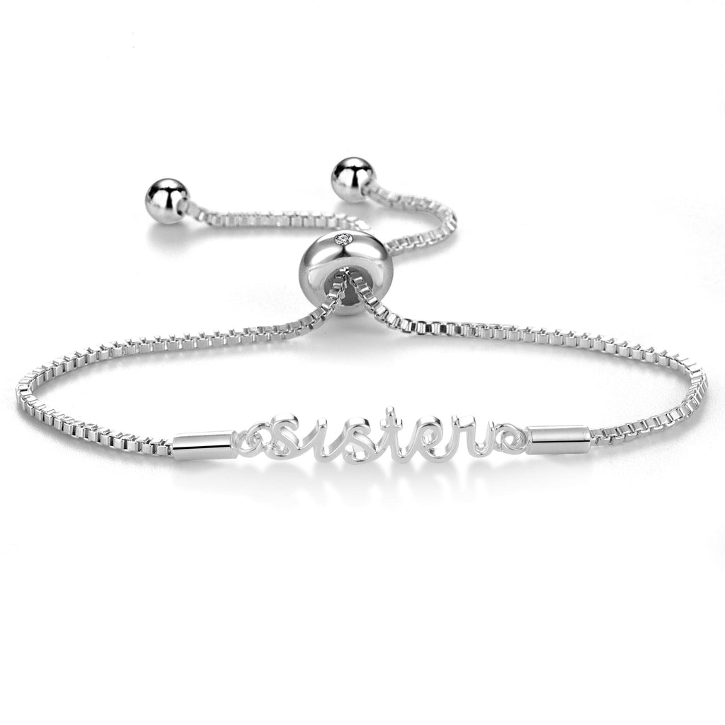 Sister Bracelet with Quote Card Created with Zircondia® Crystals