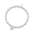 Sister Heart Charm Beaded Stretch Bracelet