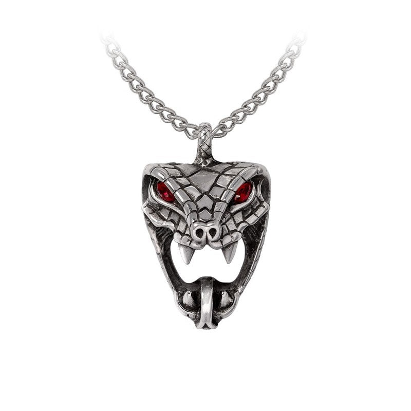 Snake Necklace Red Crystal Gothic Pewter Alchemy