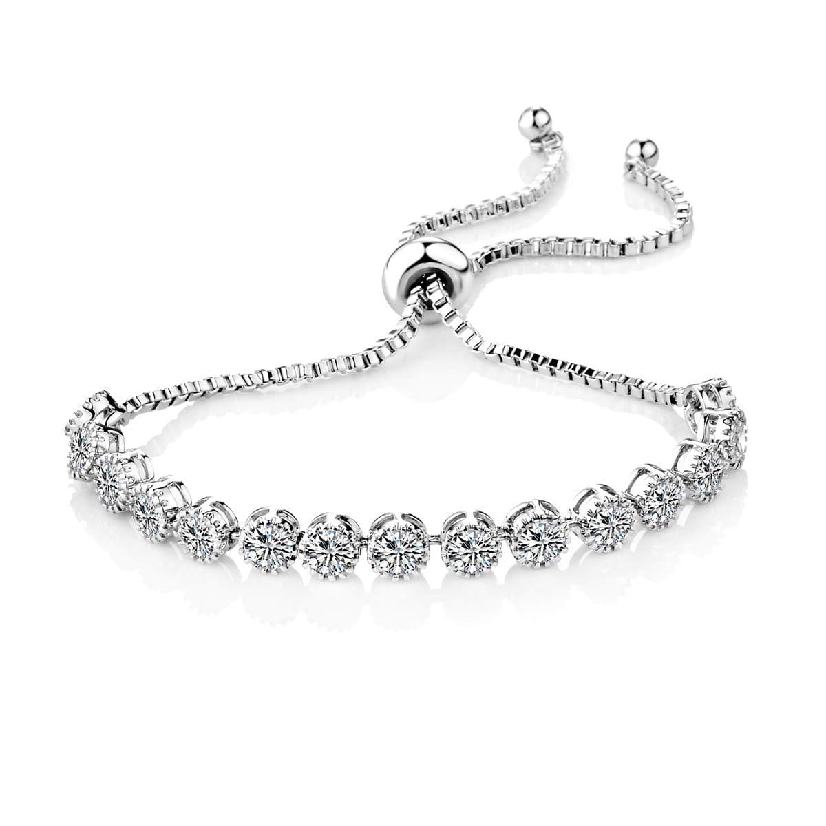 Solitaire Crystal Friendship Slider Bracelet with Zircondia® Crystals