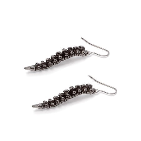 Spine Earrings Pewter Gothic Anatomical Jewellery