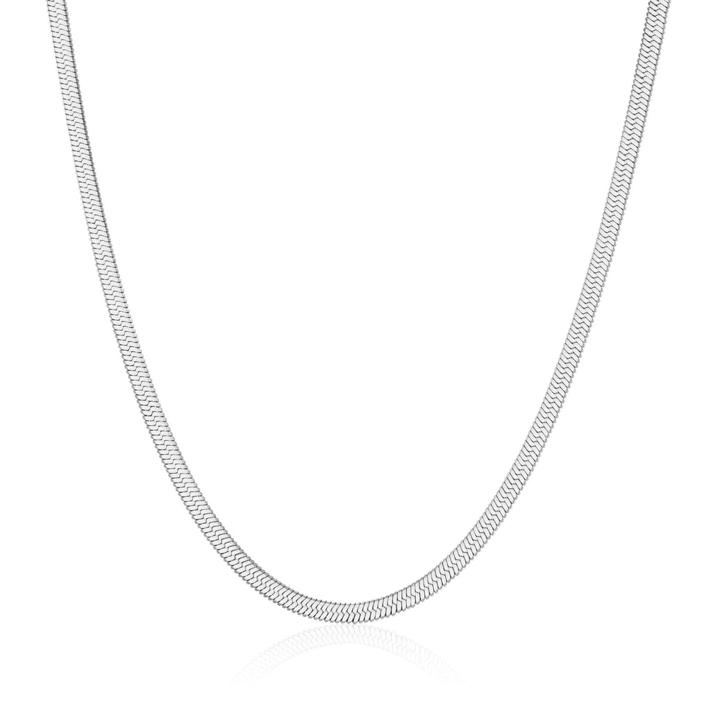 Stainless Steel Herringbone Flat Snake Chain 16" 18" 20" Inch Necklace