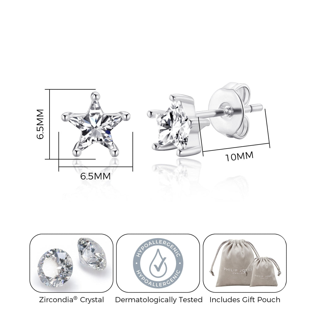 Star Earrings Created with Zircondia® Crystals