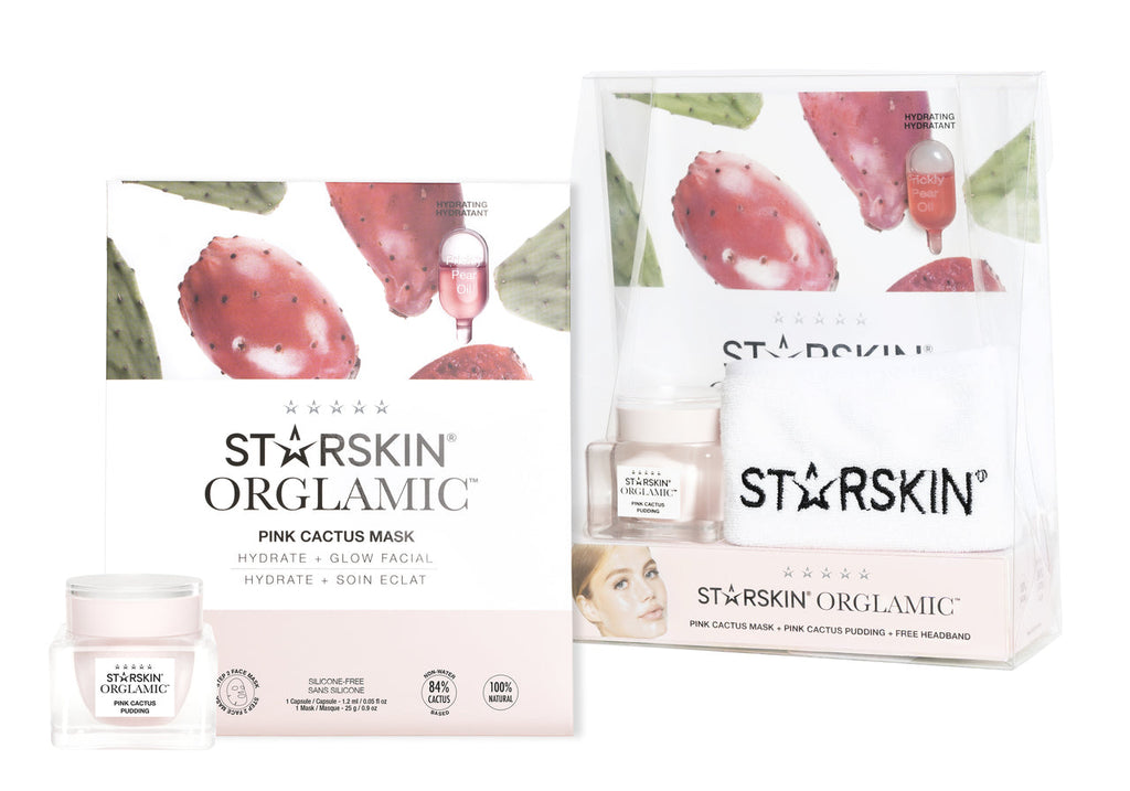 STARTSKIN The Orglamic™ Collection Set 3PCS, Pudding + Pink Cactus Mask + Headband