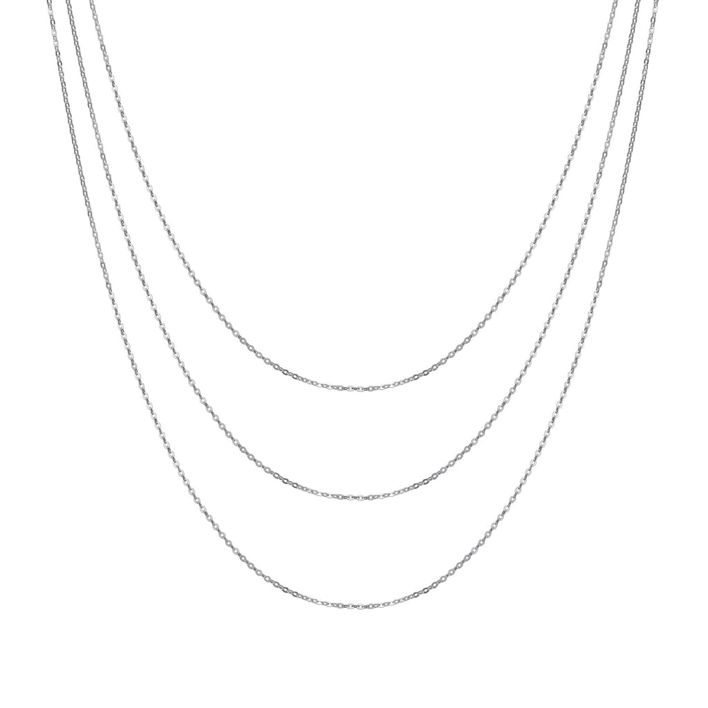 Sterling Silver 16" 18" 20" Inch 1.2mm Fine Cable Chain Necklace